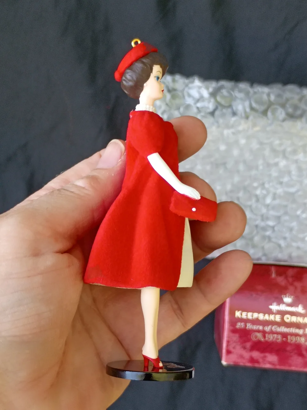 Hallmark Barbie 'Silken Flame' Keepsake Ornament - Red and White